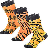 Носки с принтом набор N 24 размер 36-40 Тигр длинные Эврика