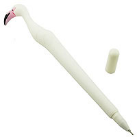 Ручка гелевая в форме Фламинго Белая Эврика